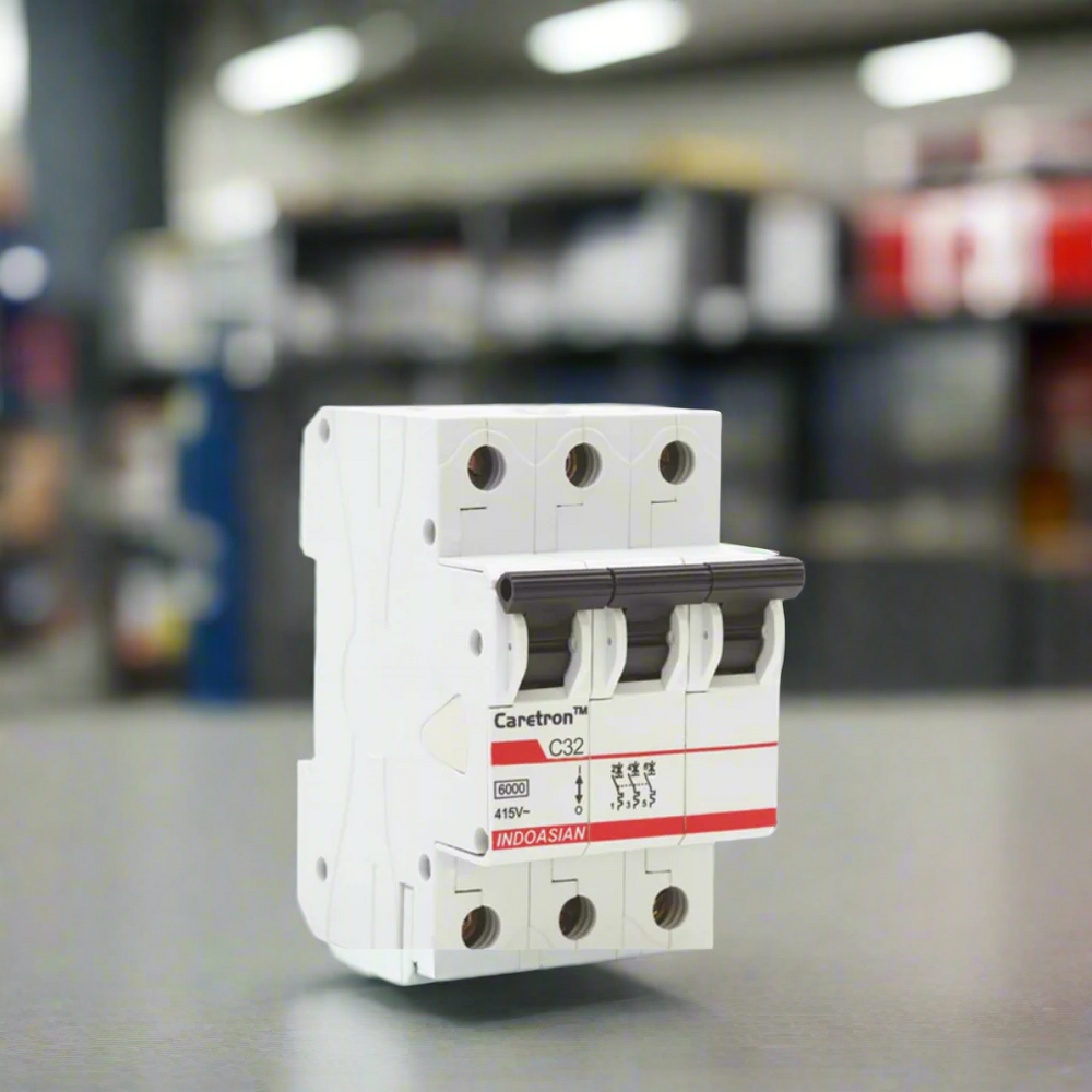 Indoasian Caretron Triple Pole C-Curve MCB TP Series (6A-63A)