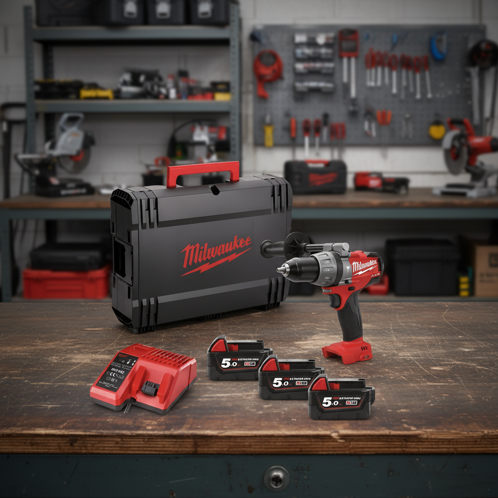 Milwaukee 18V Brushless CPD Combi Hammer Drill With 3x 5.0ah Li-ion Batteries - M18SET1-503X
