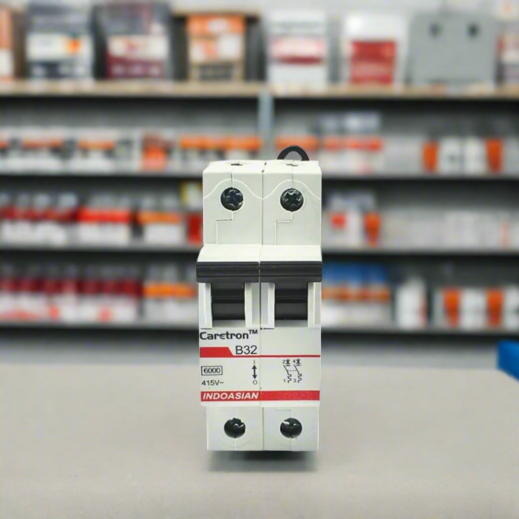 Indoasian Caretron Double Pole C-Curve MCB DP Series (6A-63A)