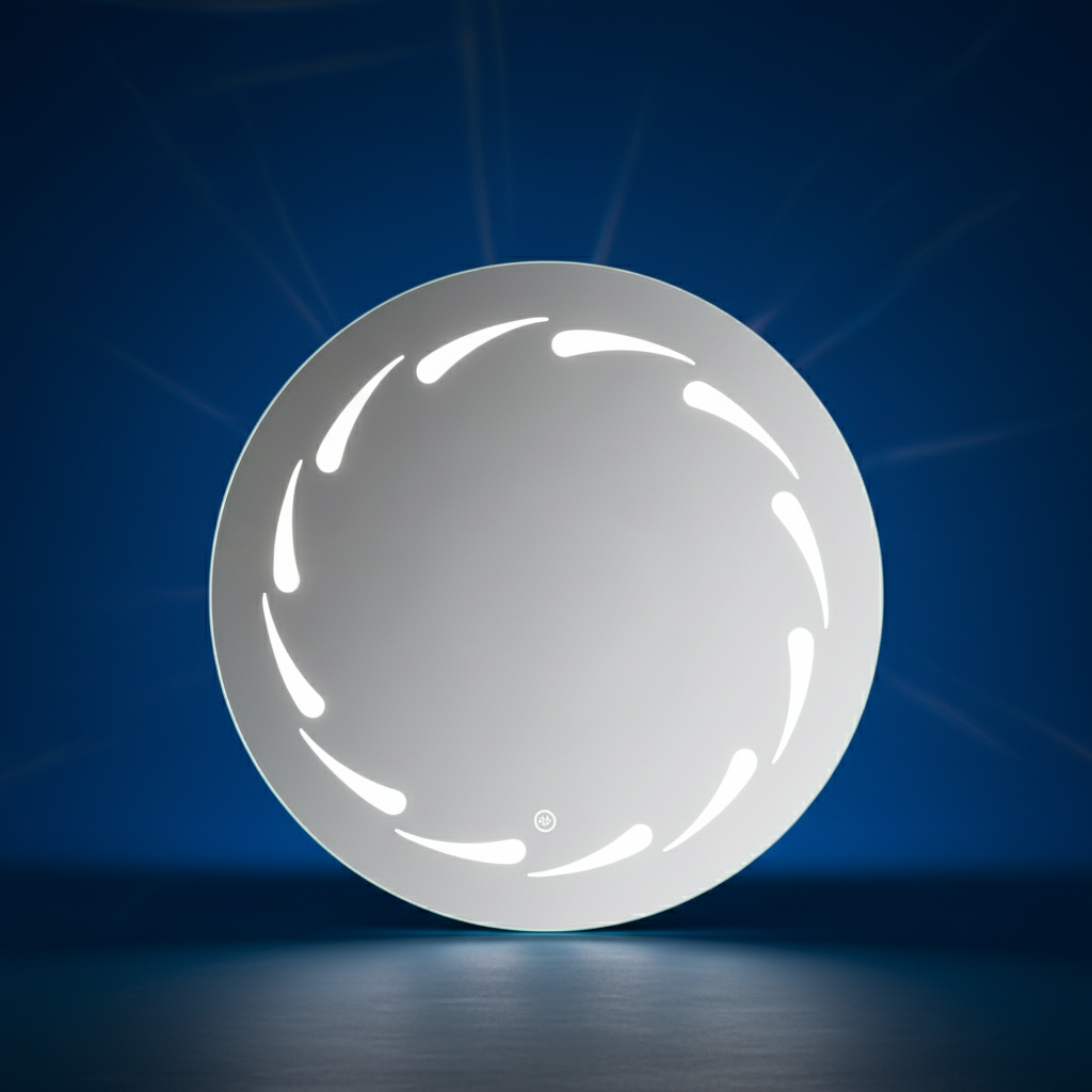 Round Led Touch Screen Bathroom Mirror 50cm x 50cm