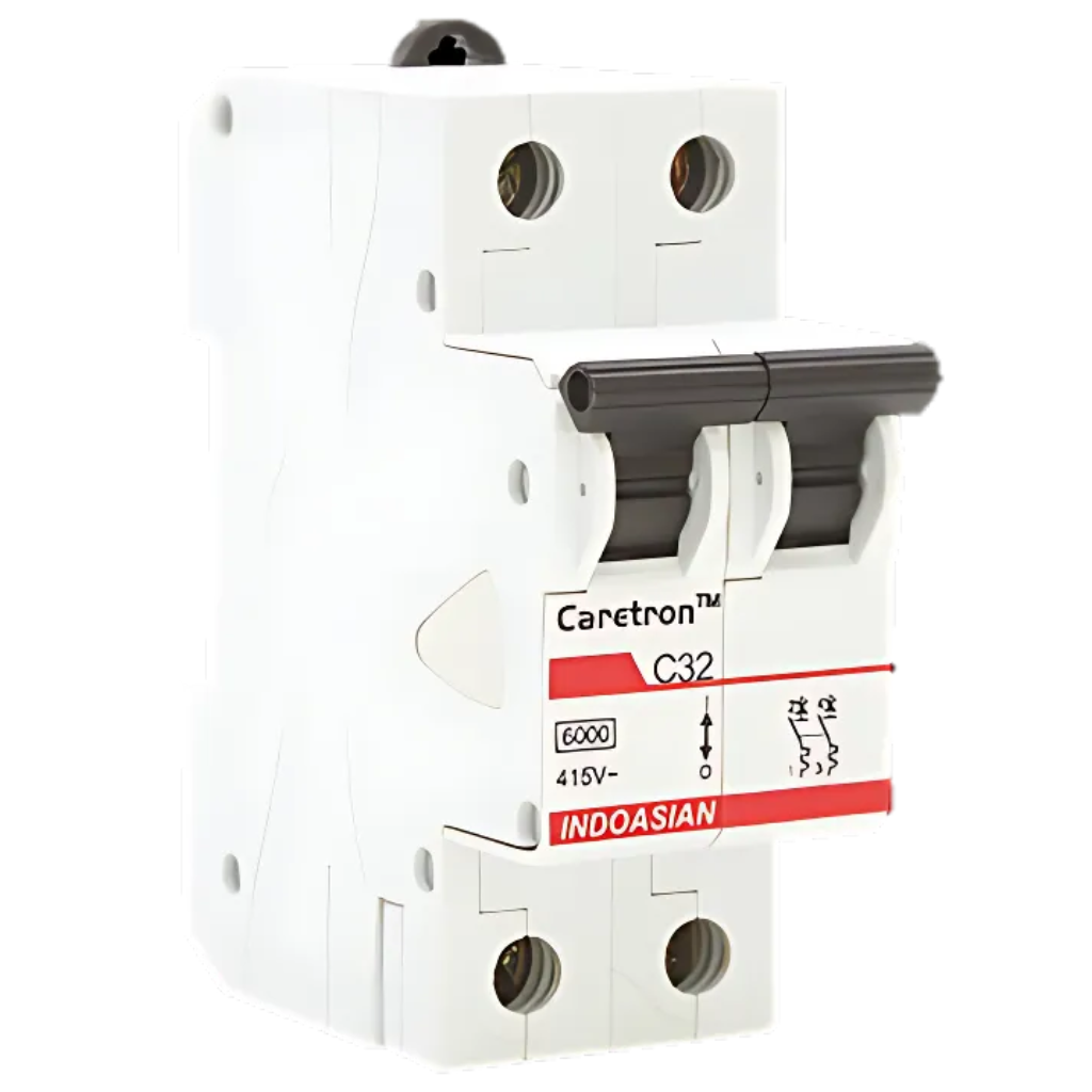 Indoasian Caretron Double Pole C-Curve MCB DP Series (6A-63A)