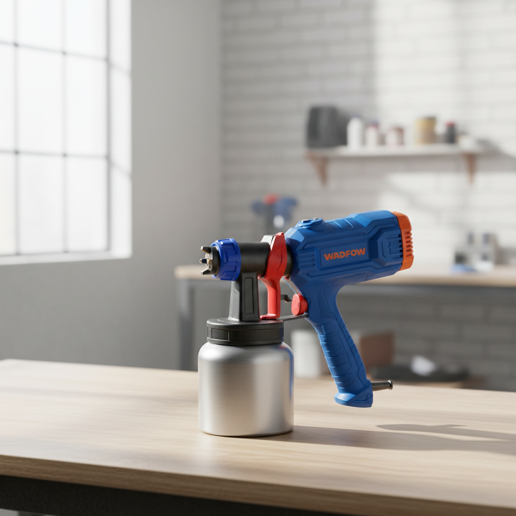 Wadfow 500W Electric Spray Gun with 800ml Aluminium Paint Container - WEG1A181