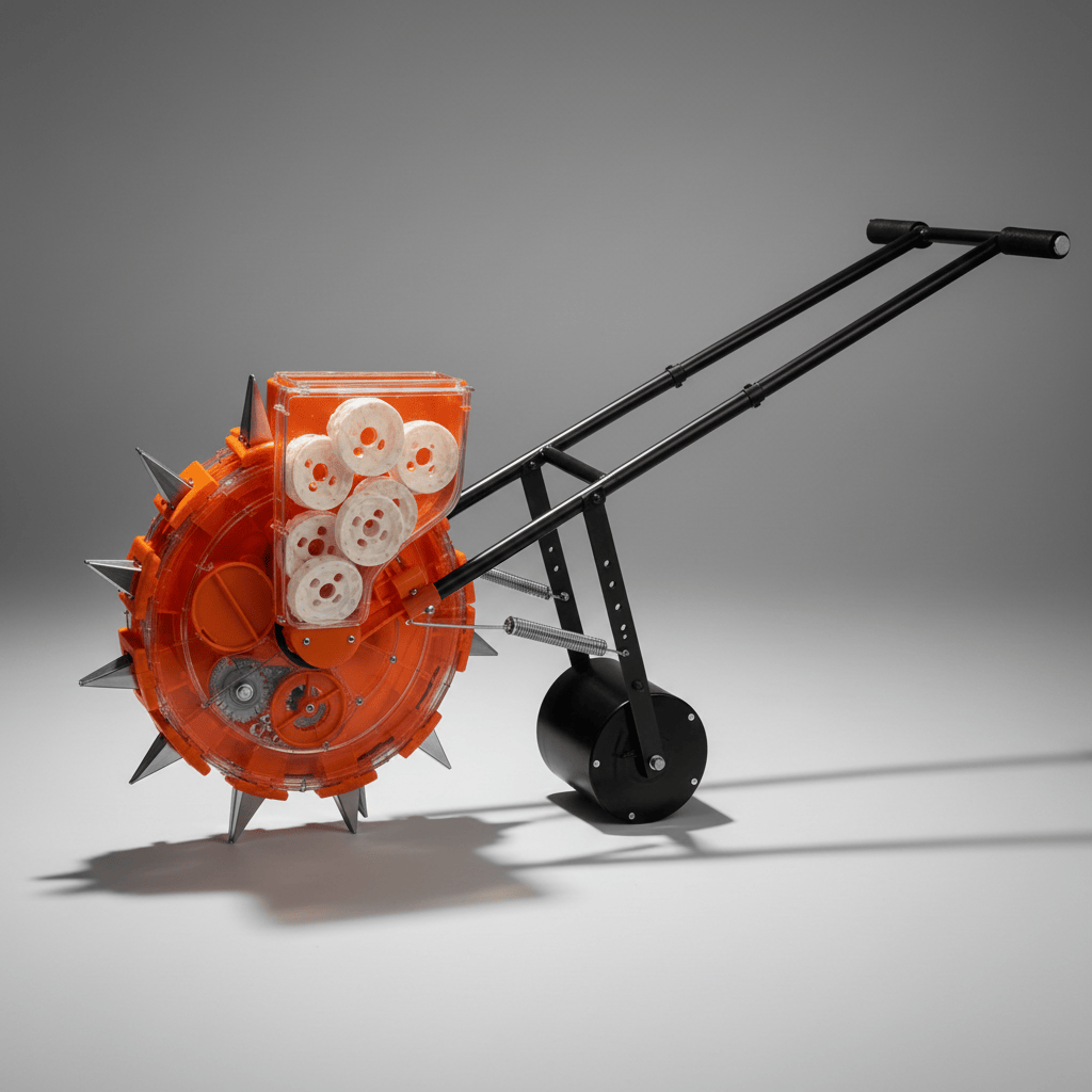 Padark Manual Single-Row 12-Tooth Seed Planter with Adjustable Spacing & Seed Discs