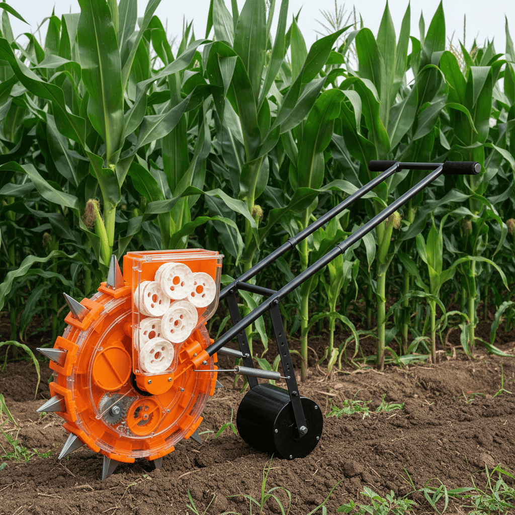 Padark Manual Single-Row 12-Tooth Seed Planter with Adjustable Spacing & Seed Discs