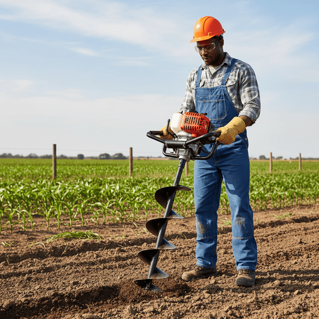 Padark 2-Stroke Gasoline Earth Auger 52cc with Three Earth Auger Bits