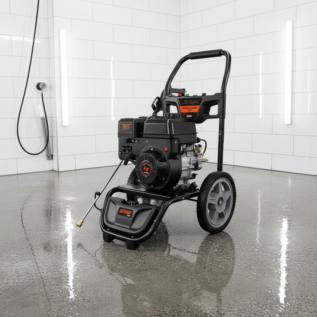 NRG 160 Bar Gasoline Pressure Washer with 7HP Engine, 7.5L/min Flow Rate and Low-Oil Sensor - NPPW160