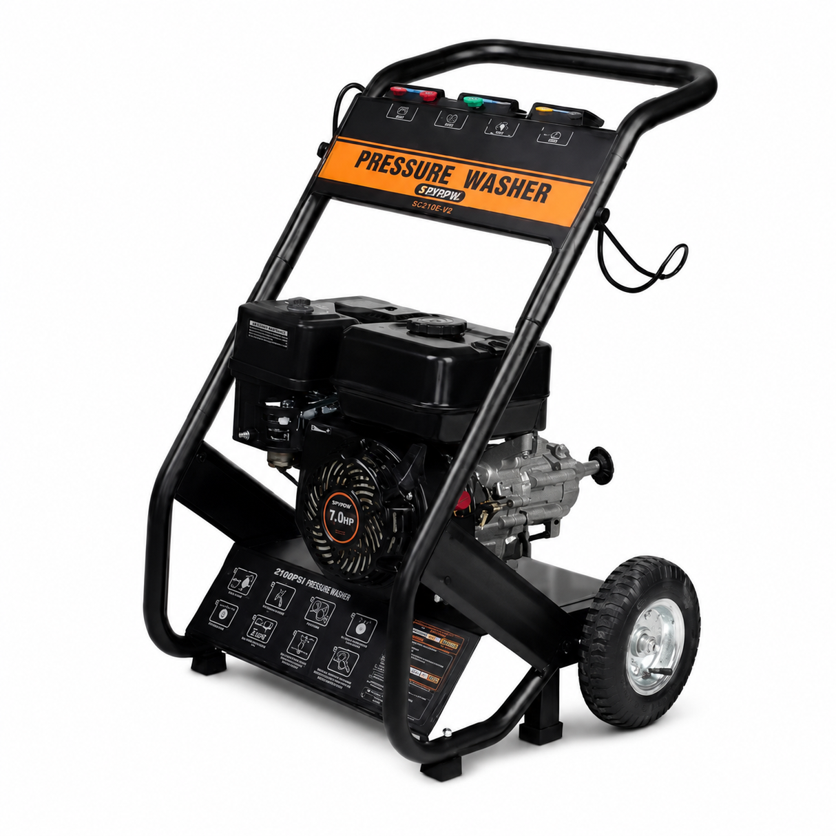 NRG 150 Bar Gasoline Pressure Washer with 6.5HP Engine and 4 Quick-Connect Nozzles - LT-8.7/12A