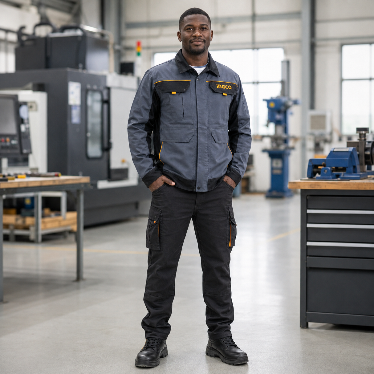 Ingco Professional Polyester-Cotton Work Jacket | L & XL