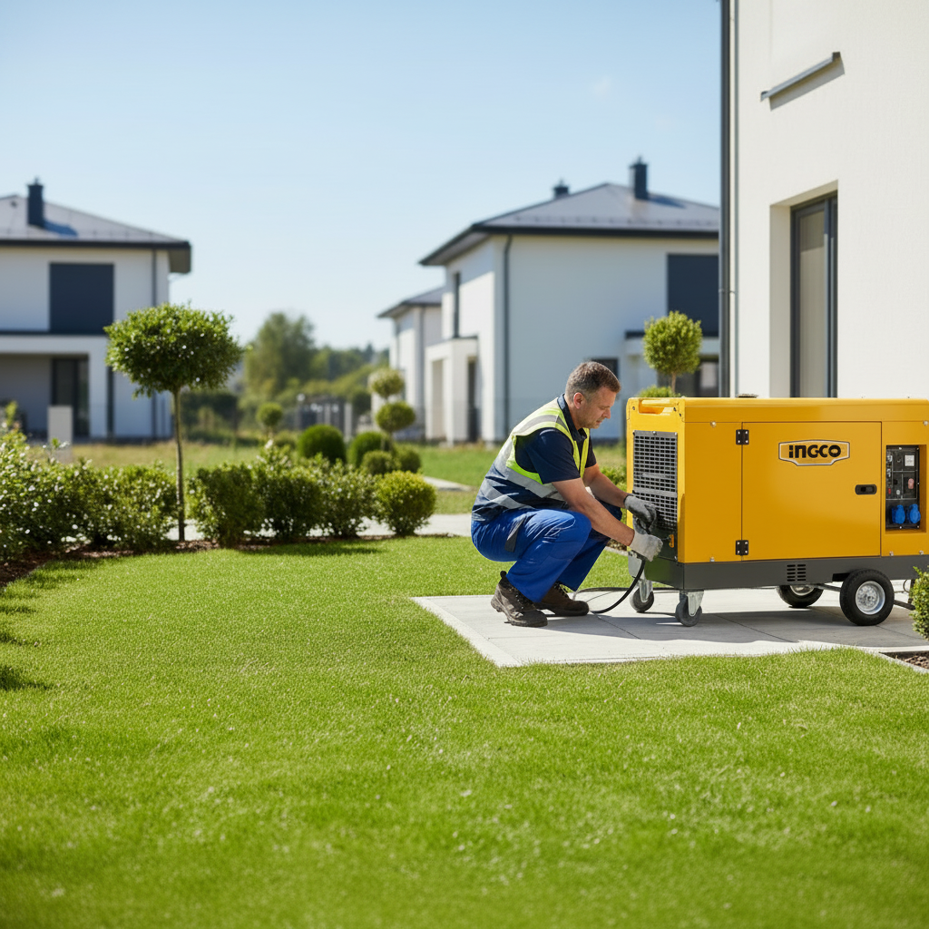 Ingco 10.5kW Silent Diesel Generator with Electric Start & 26L Fuel Tank - GSE105001