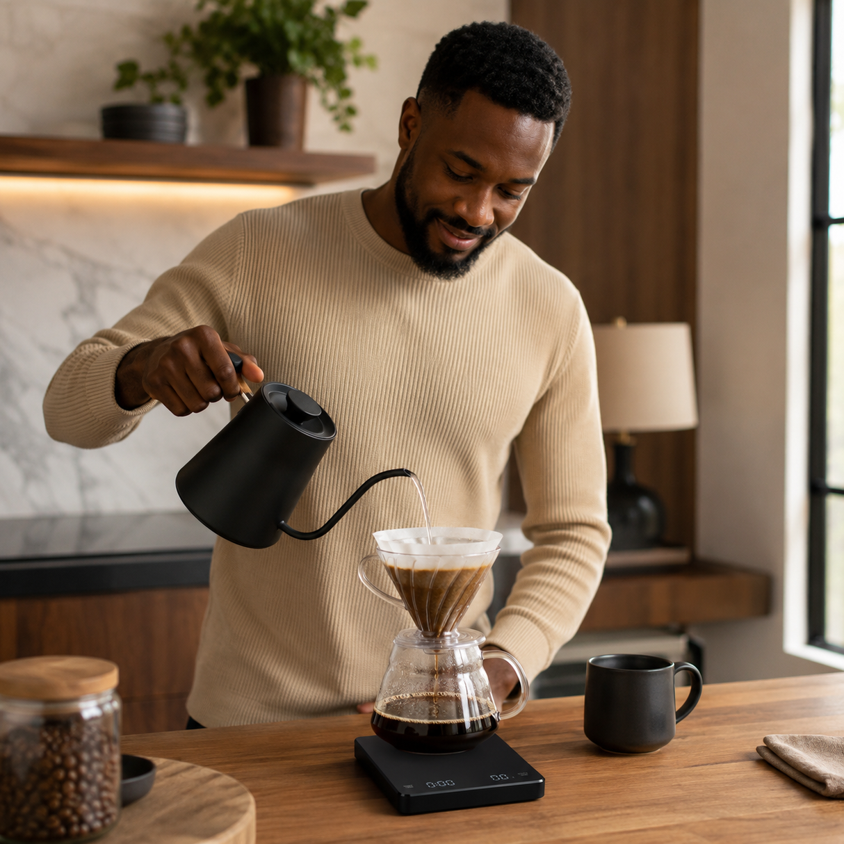 Kumtel 3kg Rechargeable Pour-Over Coffee Scale with Timer - HV60-02