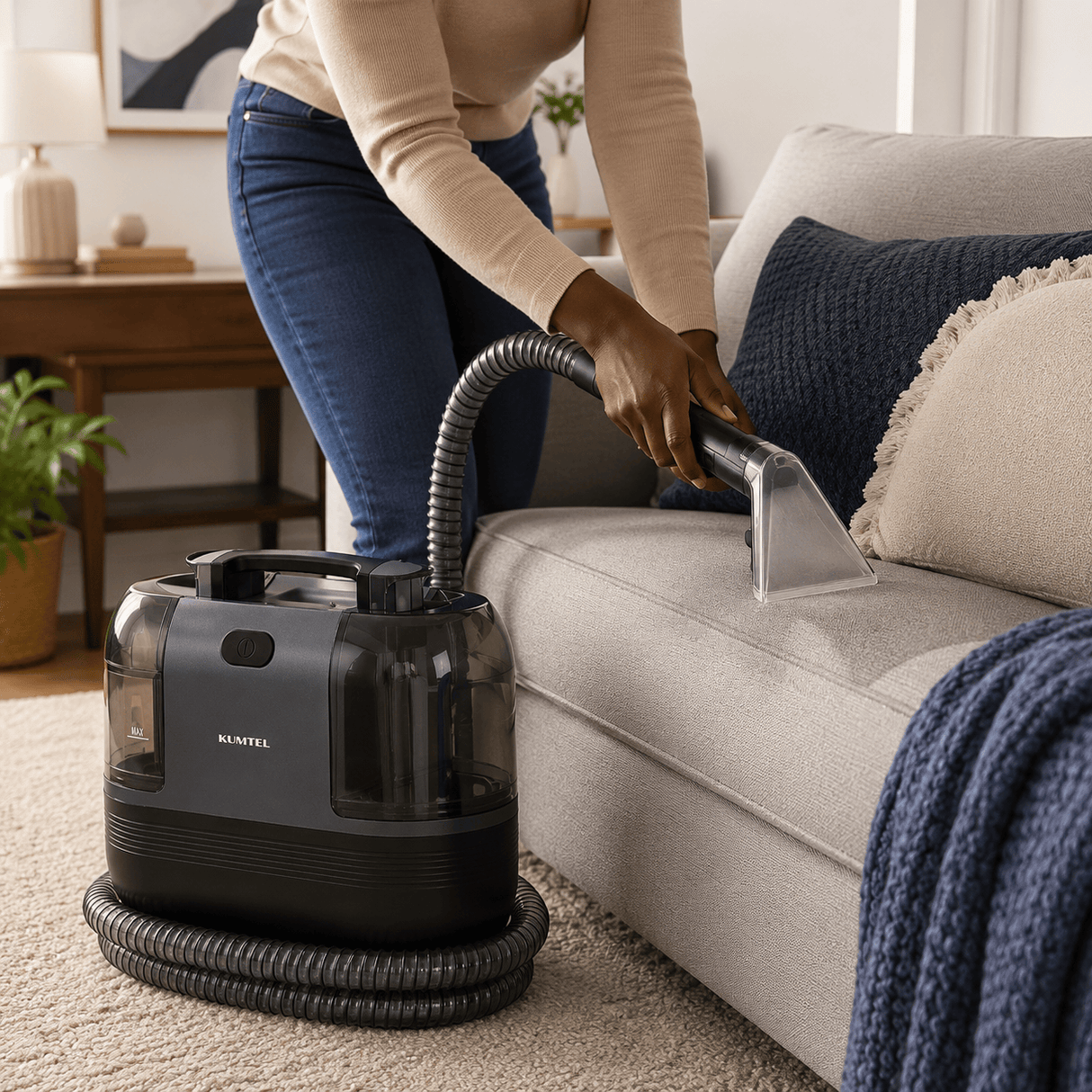 Kumtel Steam & Vacuum Cleaner Kumtel Portable Carpet & Upholstery Cleaner with 14kPa Suction 450W - HCC-02