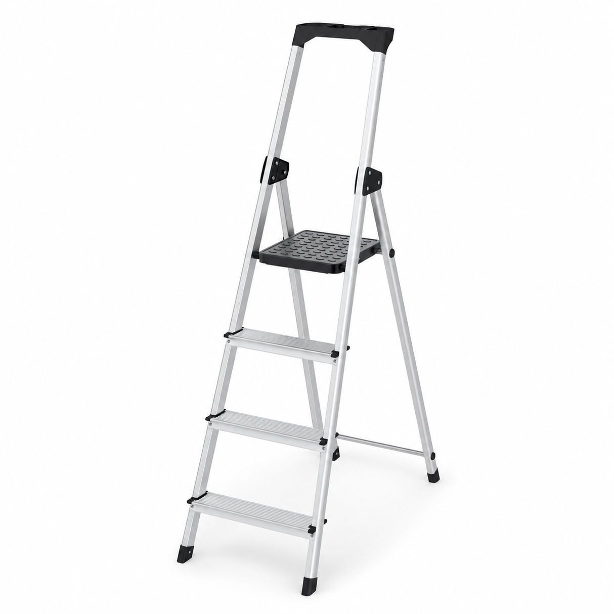 Kumtel 4-Step Foldable Aluminium Ladder with Tool Tray 150kg - KMM-45