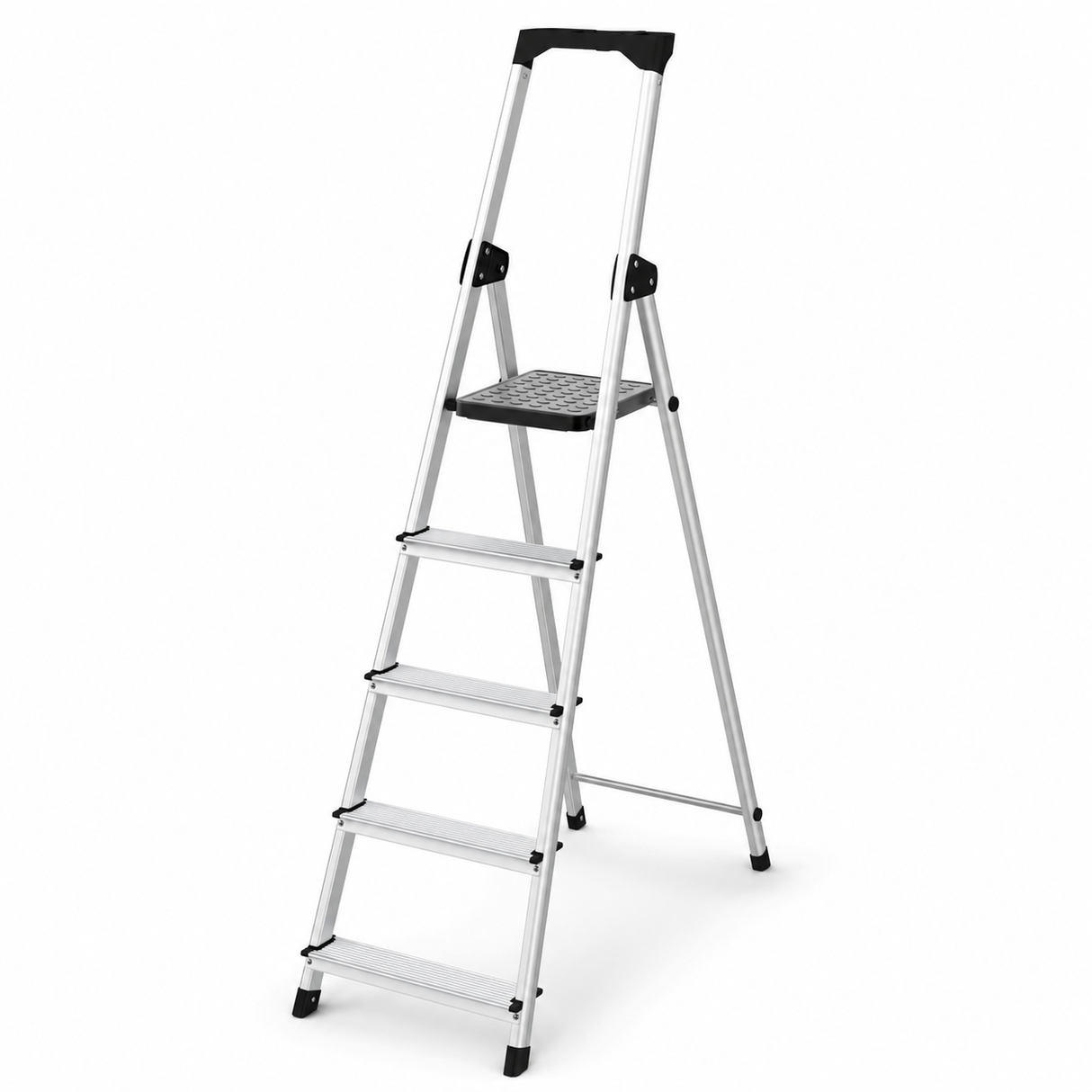 Kumtel 5-Step Foldable Aluminium Ladder with Tool Tray 150kg - KMM-55