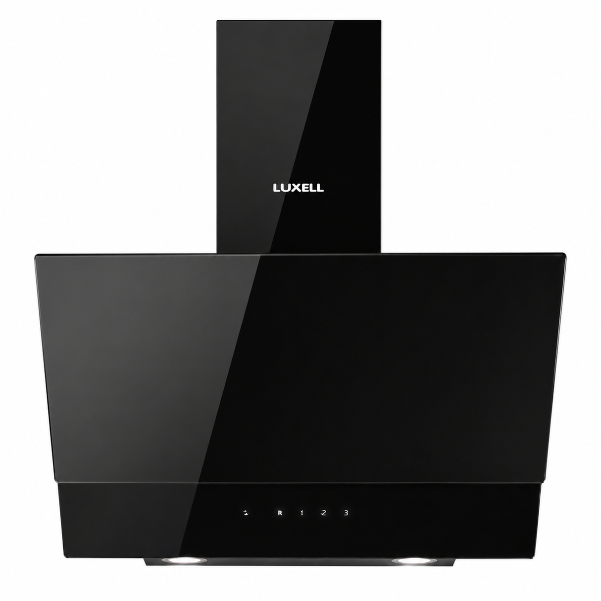 Luxell 60cm Angled Glass Cooker Hood with 650m³/h Extraction & Touch Control - DA6-835