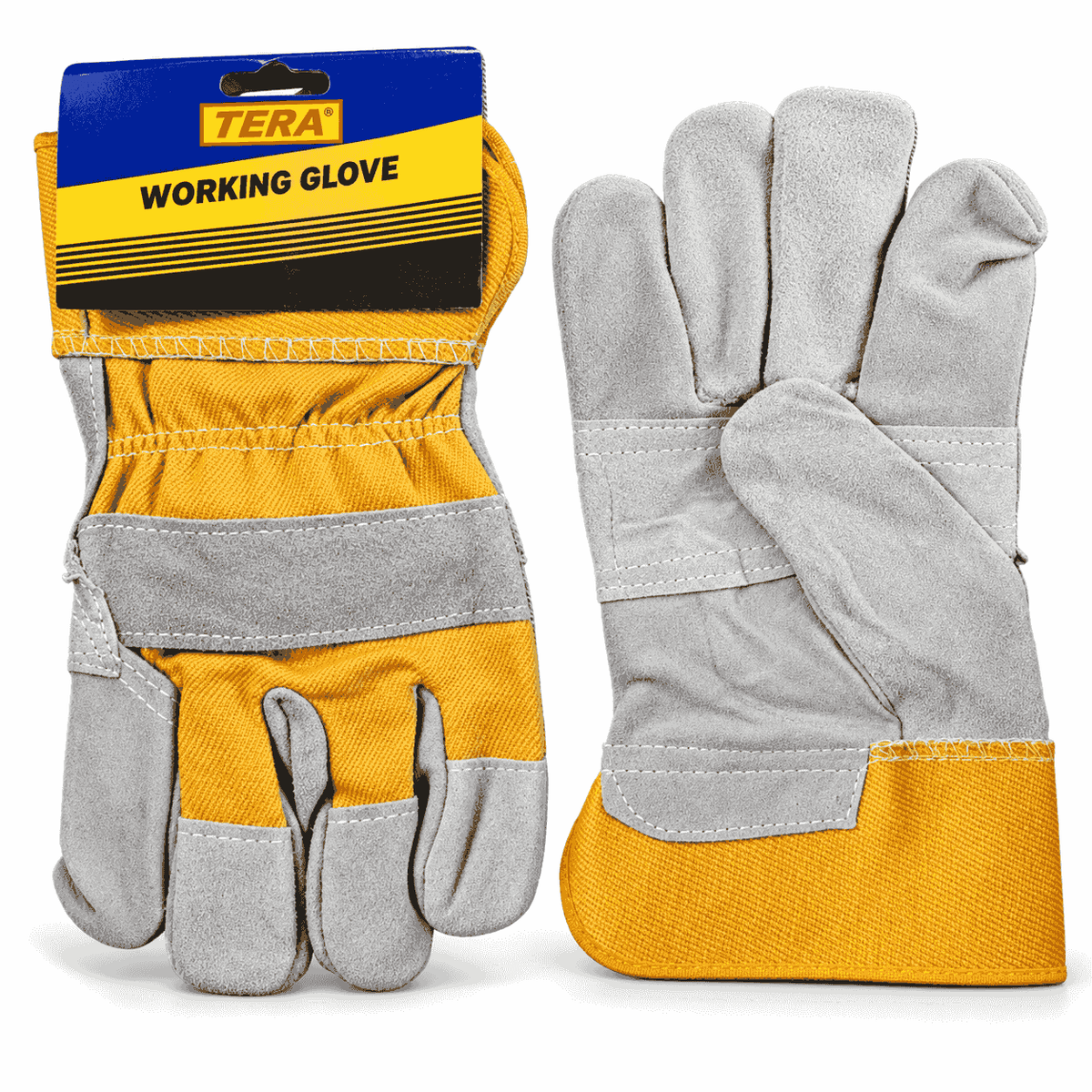Tera 10.5" Orange & Grey Leather Work Gloves - TERA-WCG-10.5