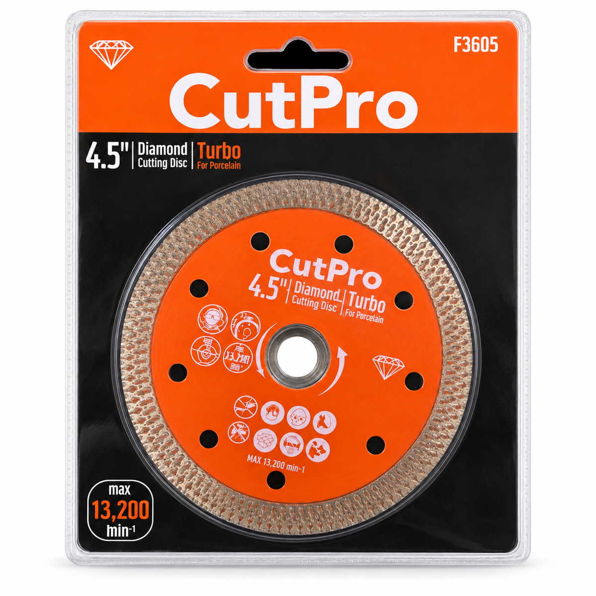 Hunter 4.5"/115mm CutPro Turbo Diamond Cutting Disc - F3605