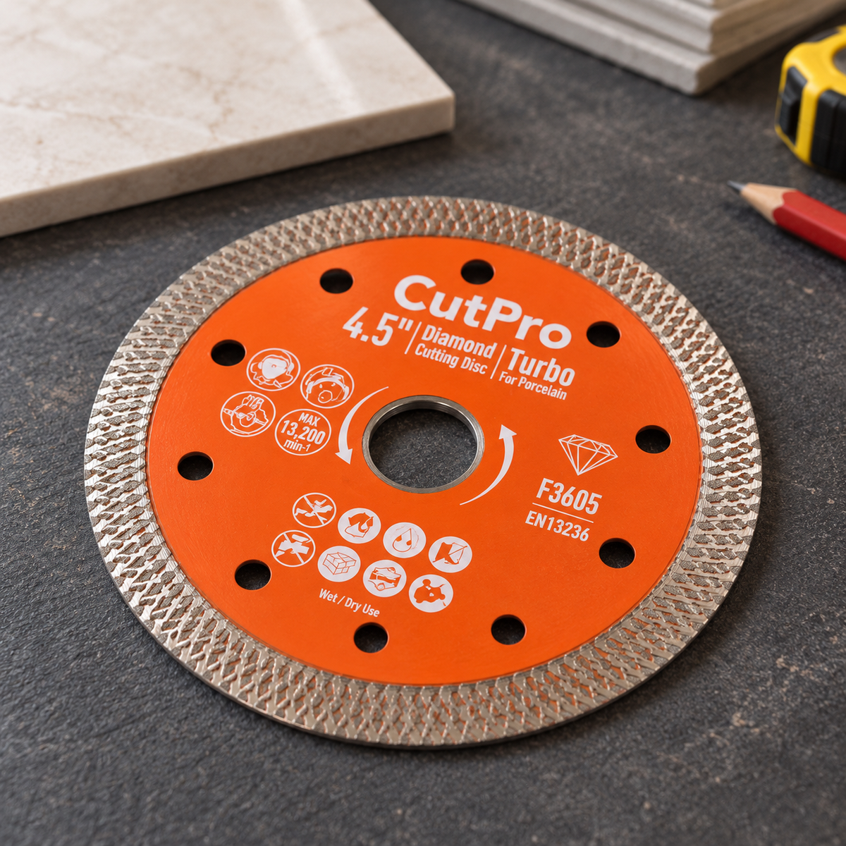 Hunter 4.5"/115mm CutPro Turbo Diamond Cutting Disc - F3605