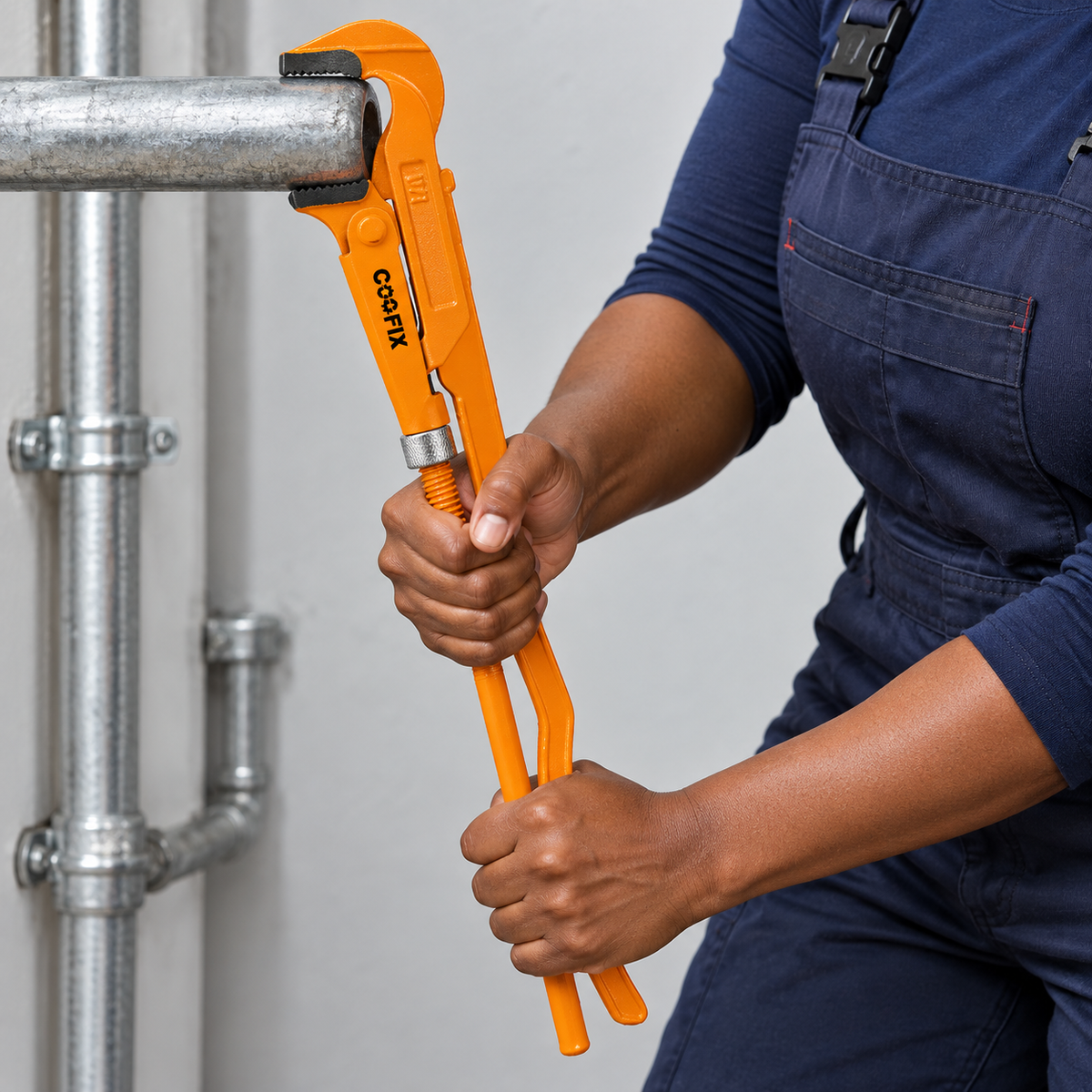 Coofix Heavy-Duty 90° Swedish Pipe Wrench | 1", 1.5" & 2"