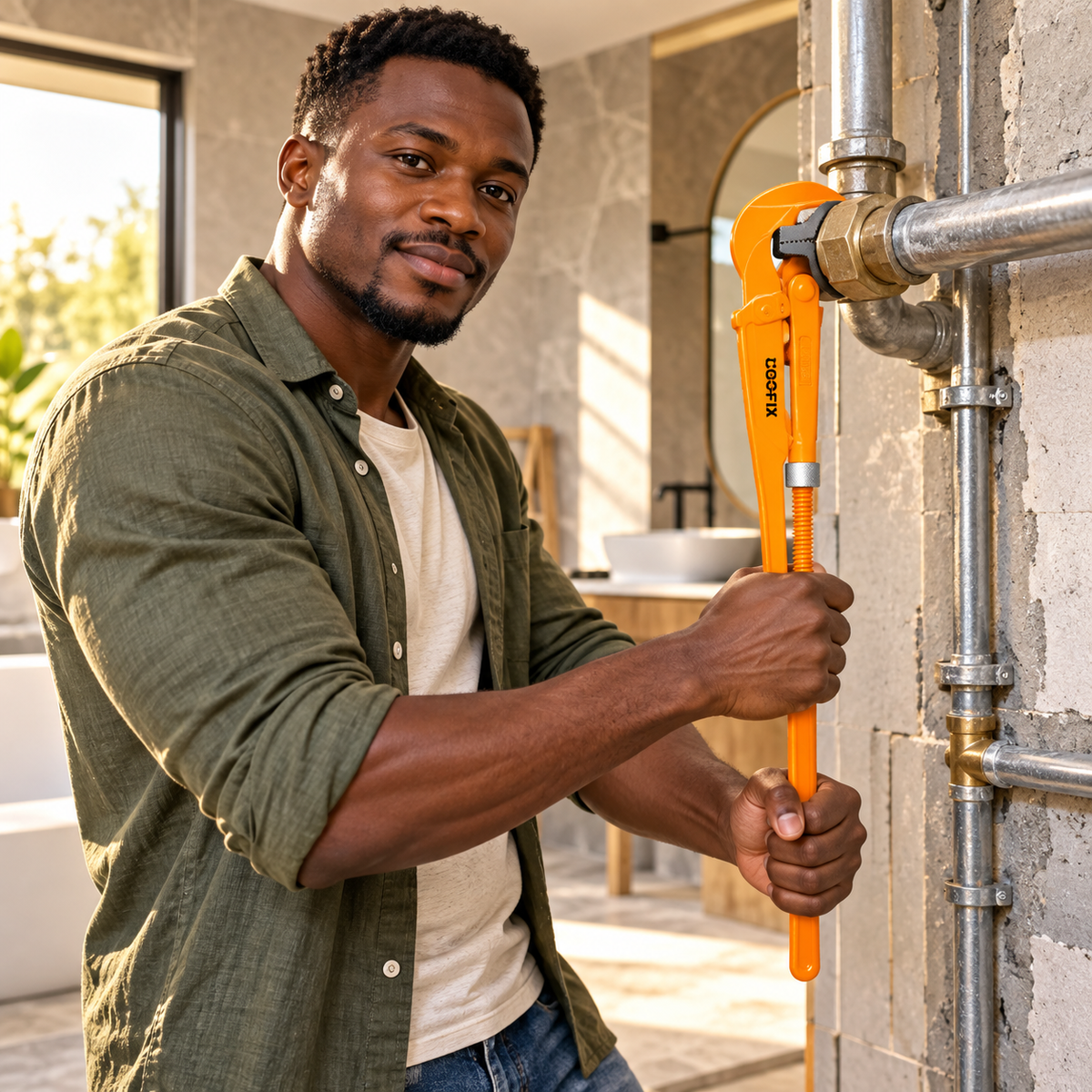 Coofix Heavy-Duty 90° Swedish Pipe Wrench | 1", 1.5" & 2"