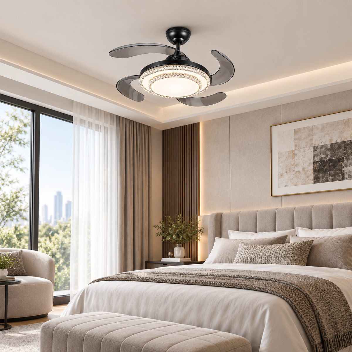 ESC Lighting 48W LED Ceiling Fan with 30W DC Motor - ESC-516 | DZ