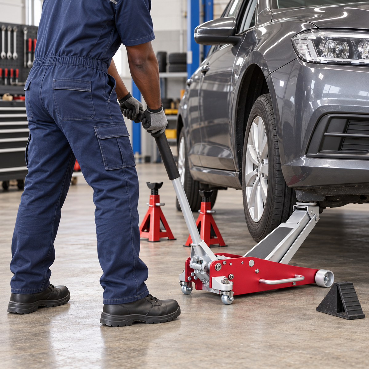 Tera 3-Ton Aluminium & Steel Low-Profile Trolley Jack - H160504