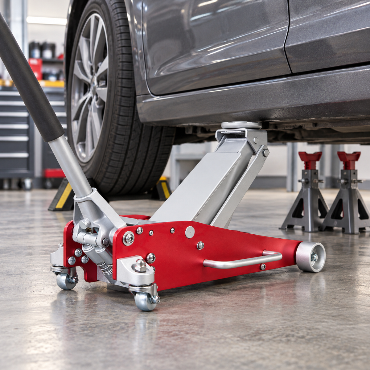 Tera 3-Ton Aluminium & Steel Low-Profile Trolley Jack - H160504