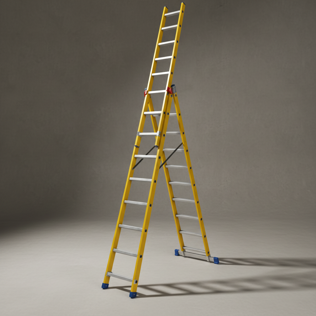 Wadfow 3 x 9 Three-Section Fibreglass Extension Ladder 150kg - WLD2939