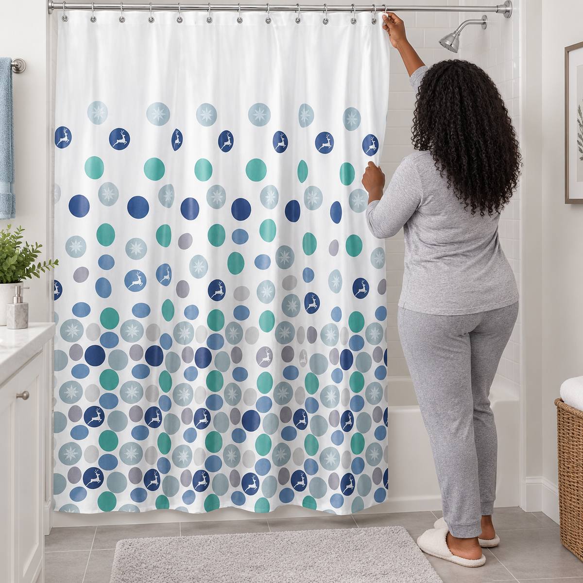 Tera Waterproof Shower Curtain 1.8 x 1.8m - BR-CURTAIN