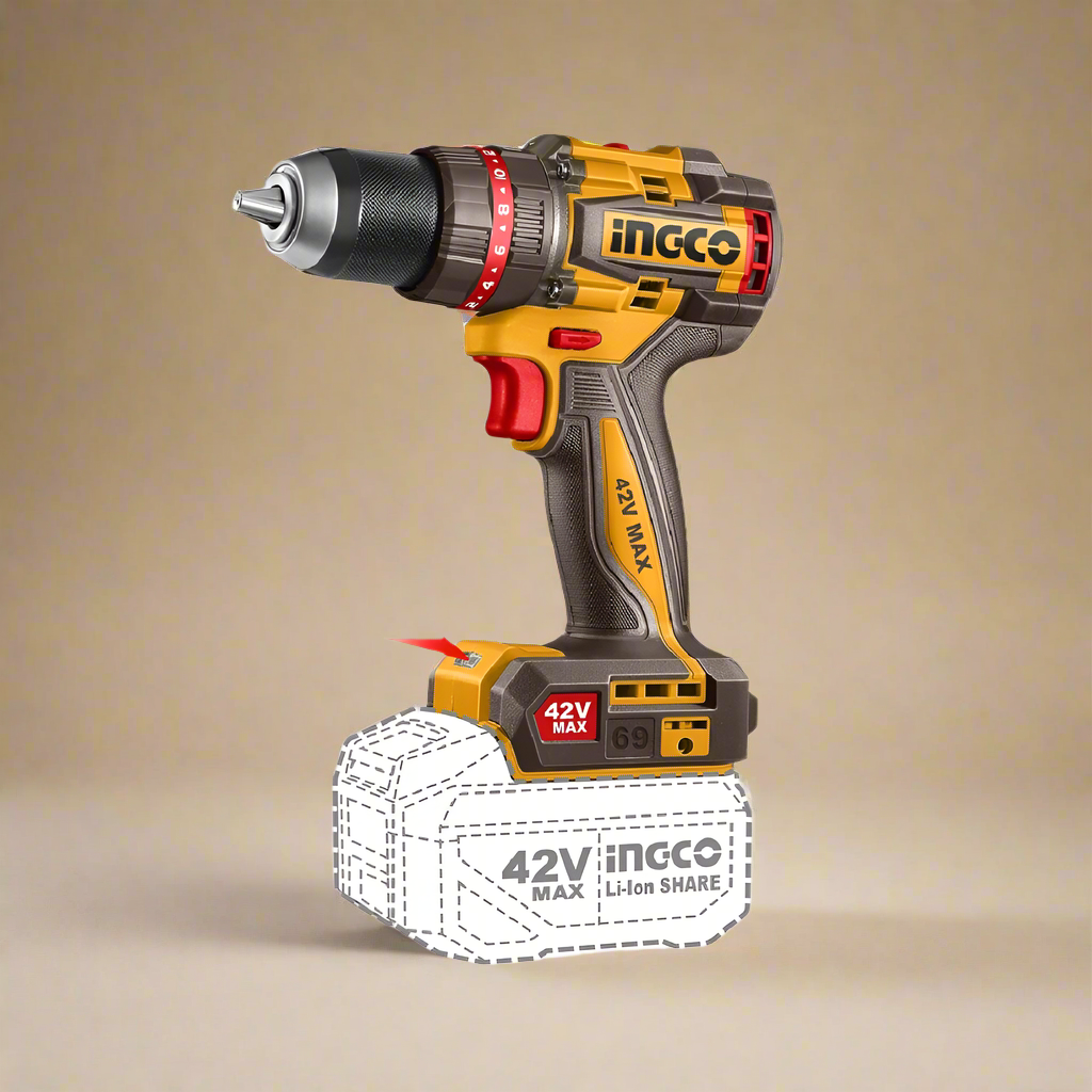 Ingco Lithium-Ion Cordless Compact Brushless Impact Drill 42V - CIDLI426981