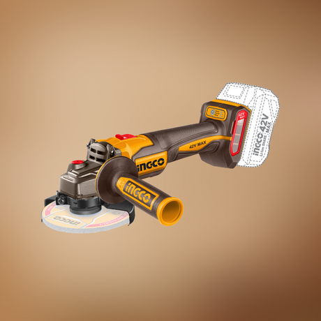 Ingco 42V Lithium-Ion Cordless Angle Grinder with Brushless Motor - CAGLI4108112