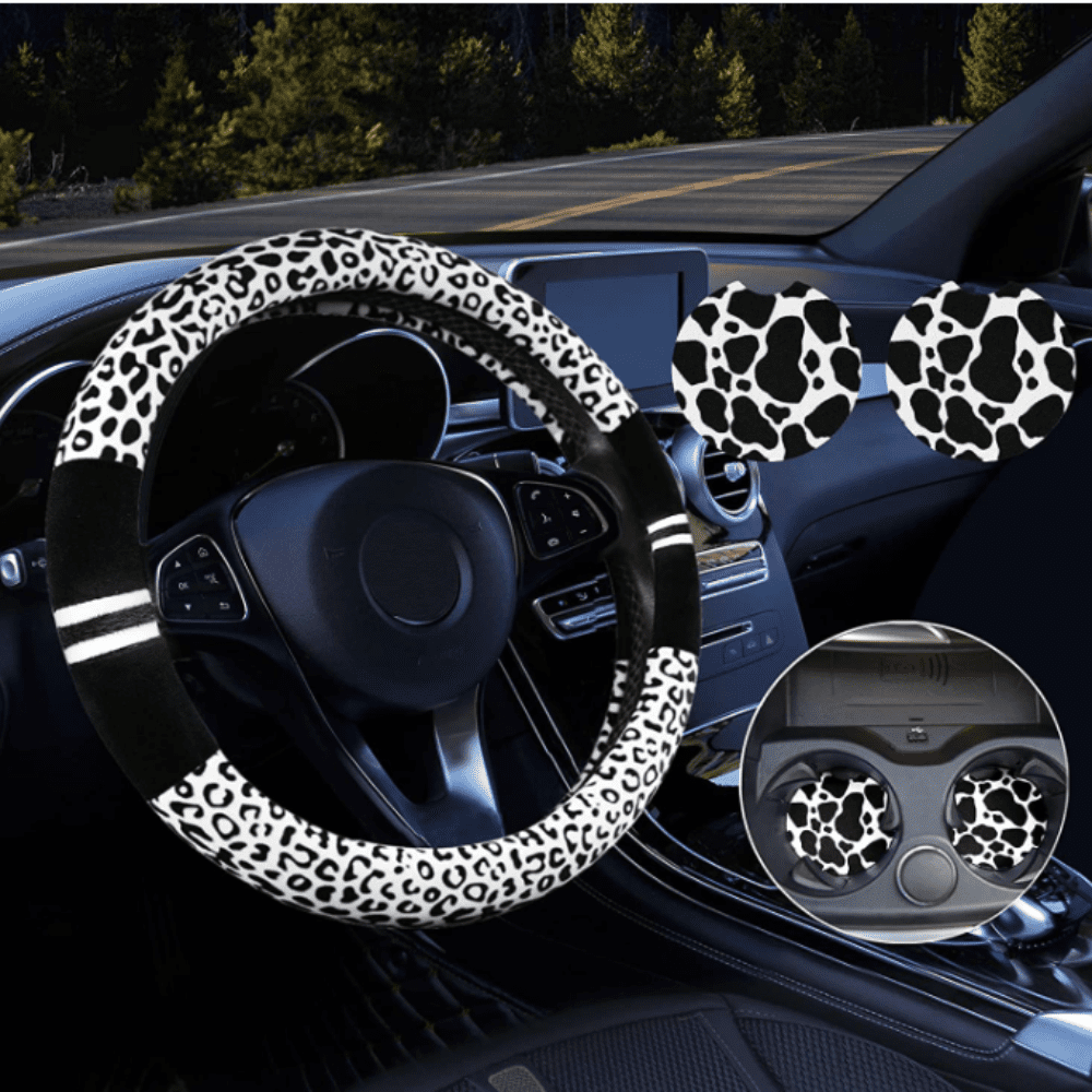 Leopard Print Universal Steering Wheel Cover Auto SupplyMaster