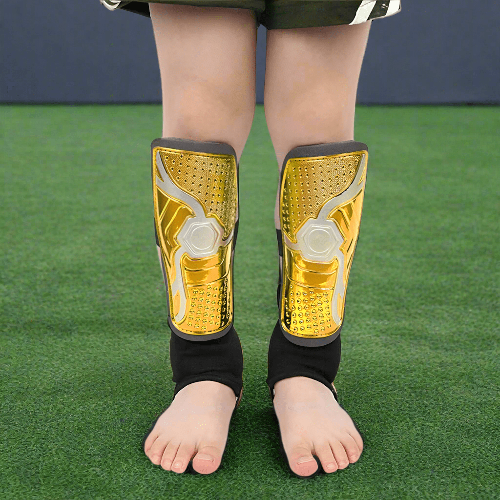Look Alyfe Football Shin Guard Pad With Velcro Strap - Gold | BF