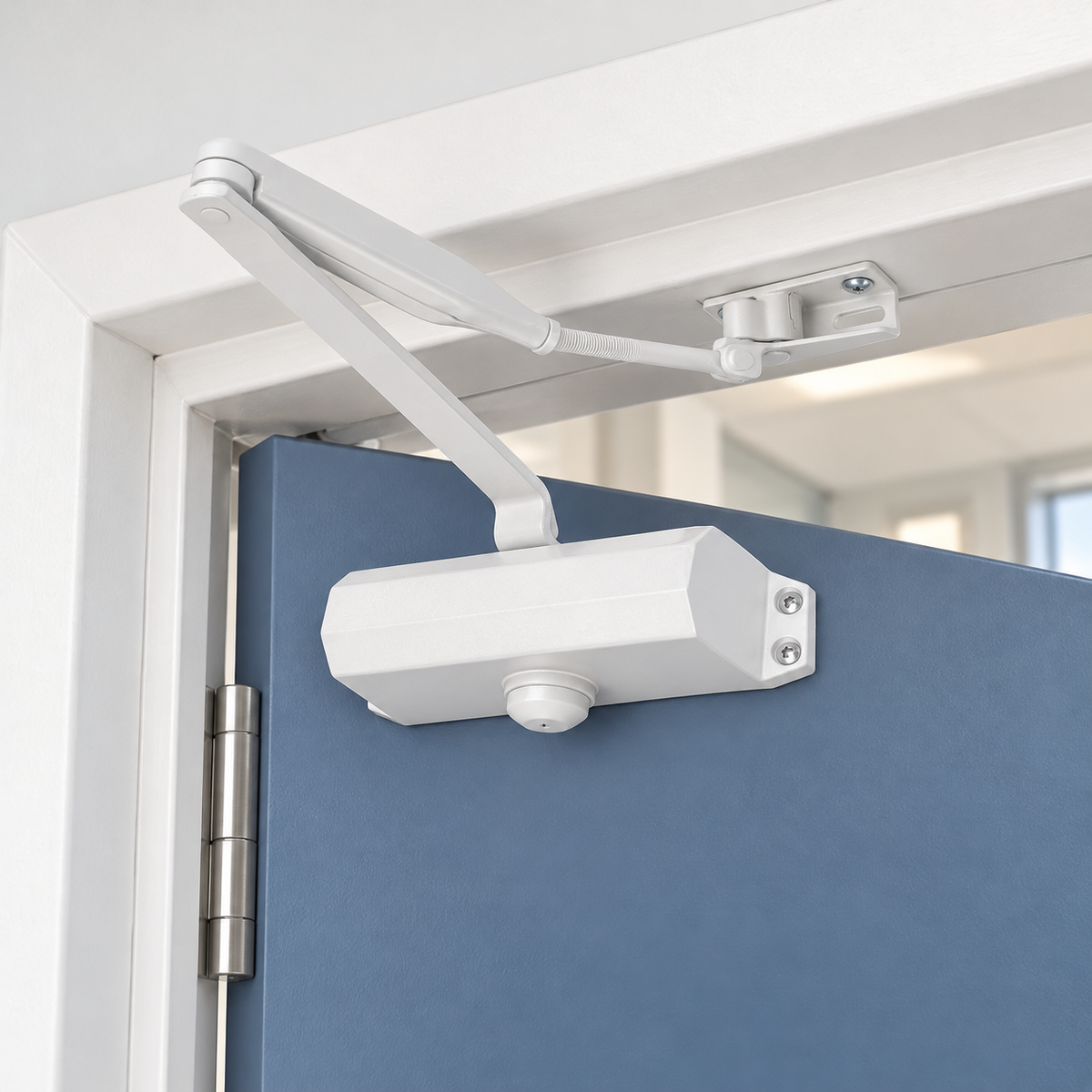 Irona Surface-Mounted Door Closer | Brown - White