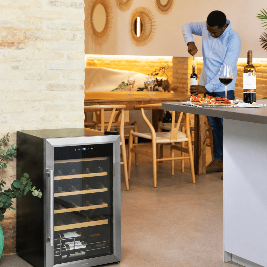 Cecotec Bolero GrandSommelier 2450 Compressor Wine Cooler with 24 Bottles Capacity | Black & Inox