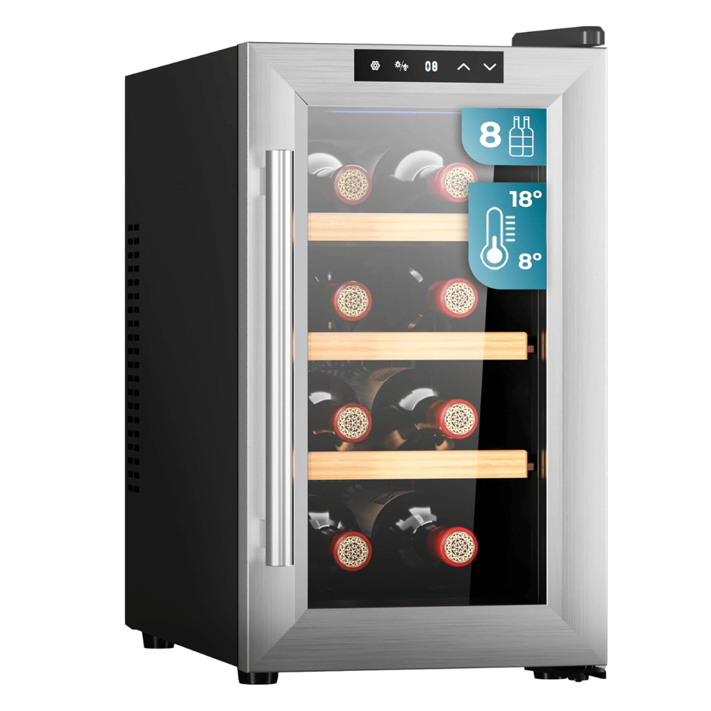 Cecotec Bolero GrandSommelier 830 CoolWood Thermoelectric Wine Cooler with 8 Bottles Capacity - 2708