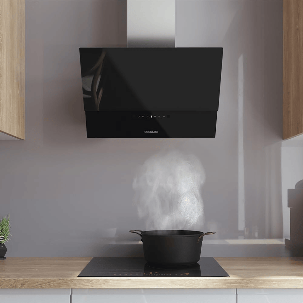 Cecotec Bolero Flux Glass Black 60cm Cooker Hood with 800m³/h & Touch Control - 2893
