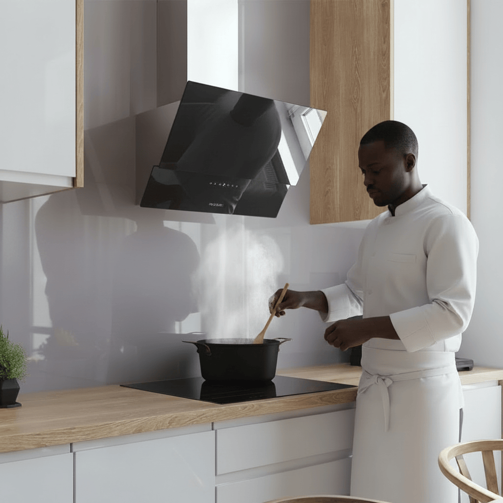 Cecotec Bolero Flux Glass Black 60cm Cooker Hood with 800m³/h & Touch Control - 2893