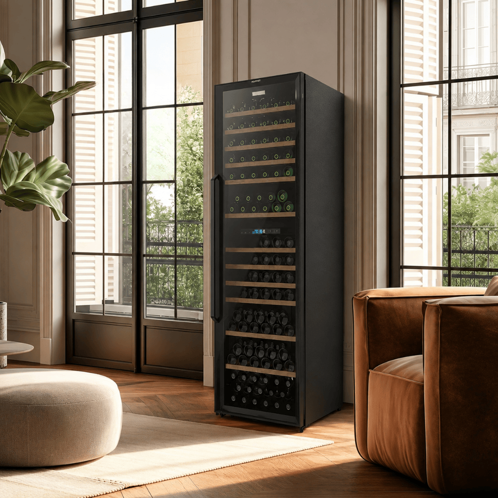 Cecotec Bolero GrandSommelier Duo Dual-Zone Black Wine Cabinet with 176 Bottles Capacity - A01_EU01_103803