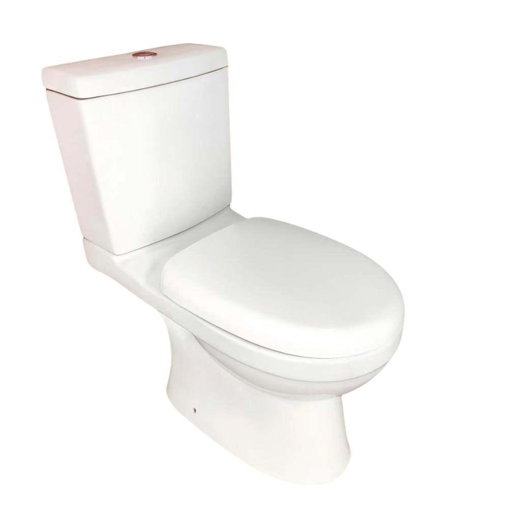 Wahkit Ceramic Standard Two-Piece Water Closet with Elongated Bowl & Floor Outlet 660mm - 2001S