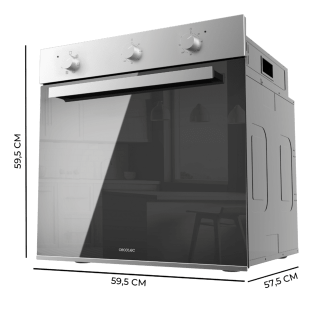 Cecotec Bolero Hexa Mirror Time 60cm Manual Built-In Multifunction Oven 2800W with 70L Capacity & 6 Cooking Functions - 4728