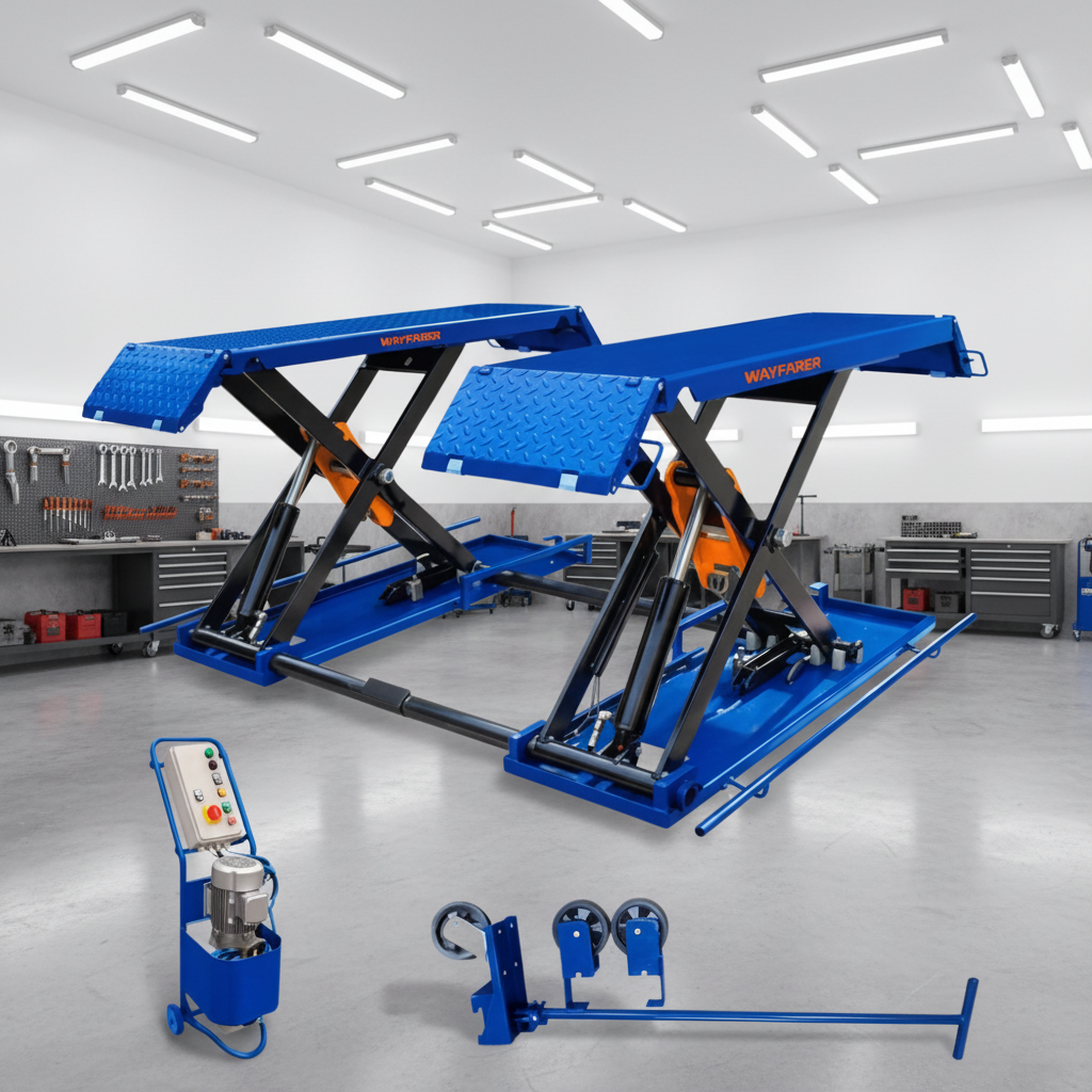 Wadfow 3-Ton Mobile Mid-Rise Scissor Lift - WHC6A03