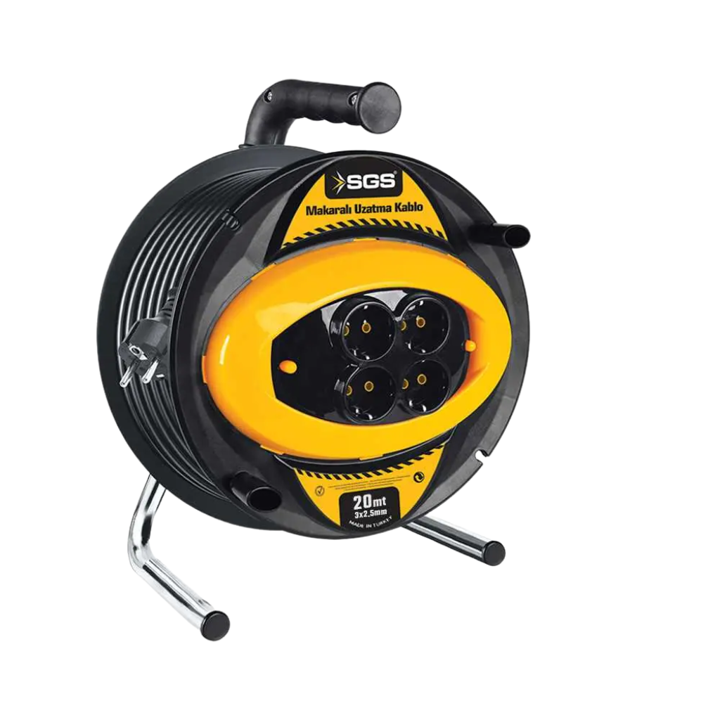 SGS 20m 2-Pin Extension Cable Reel 3 × 2.5mm with 4 Sockets - SGS2133