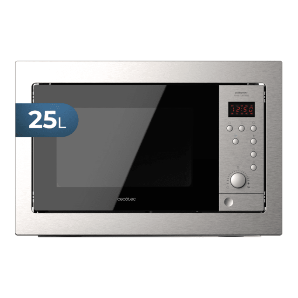 Cecotec GrandHeat 2500 25L Digital Built-In Microwave 900W with Grill, Timer & 8 Preset Functions - 1391