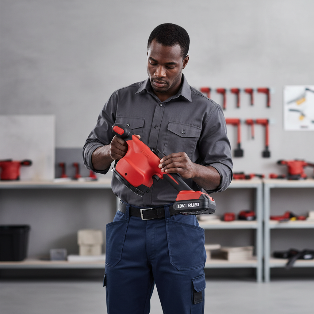 Rubi RV-18 18V Lithium-Ion Cordless Tile Vibrator UK Configuration with 2.0Ah Battery & Charger - RUBI-60944