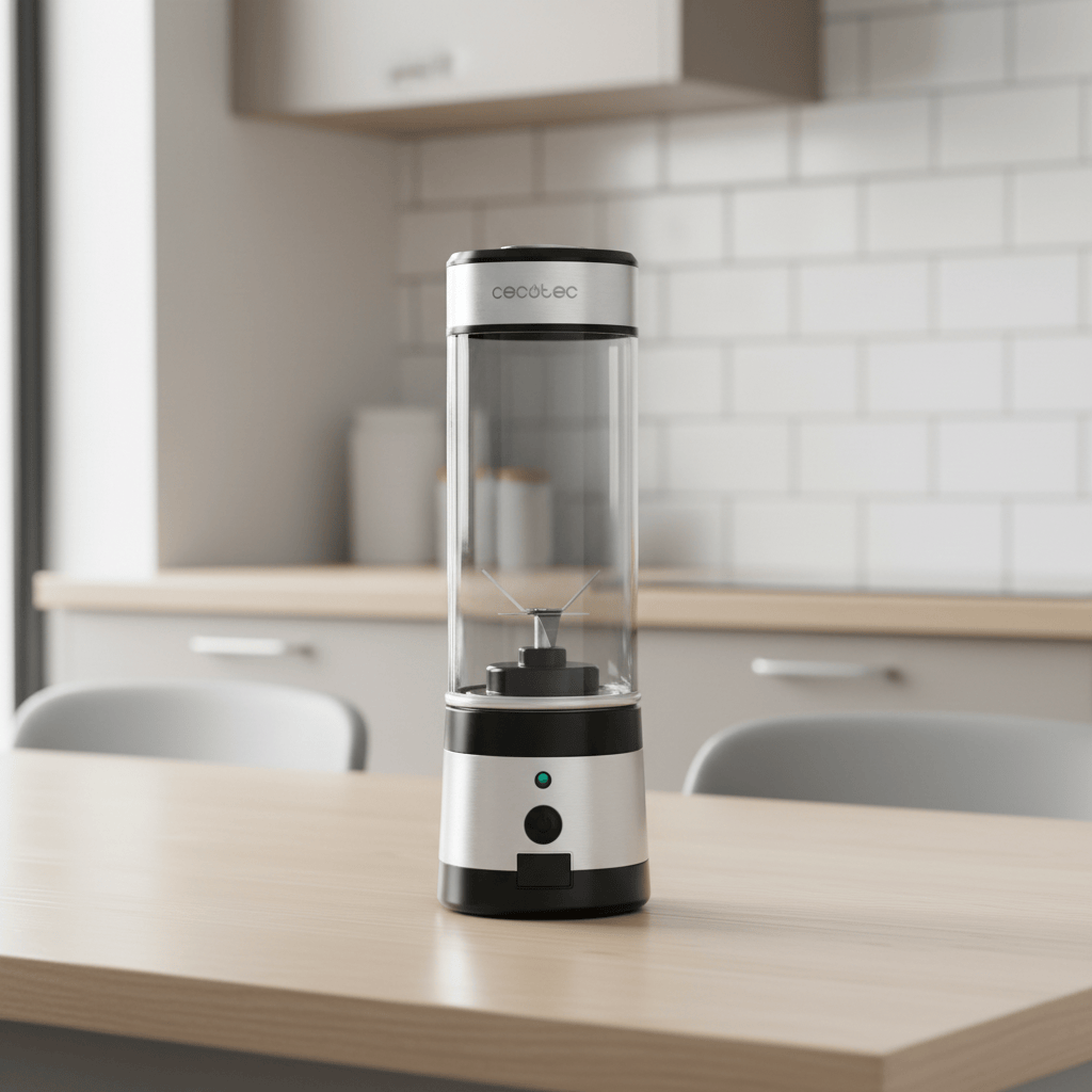 Cecotec WanderlustMix 400ml Portable Smoothie Blender 126W with Portable Cup, 4 Black Titanium Coated Blades & USB Charging - 4396