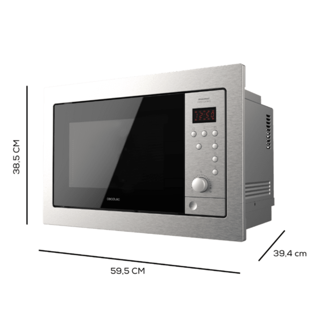 Cecotec GrandHeat 2500 25L Digital Built-In Microwave 900W with Grill, Timer & 8 Preset Functions - 1391