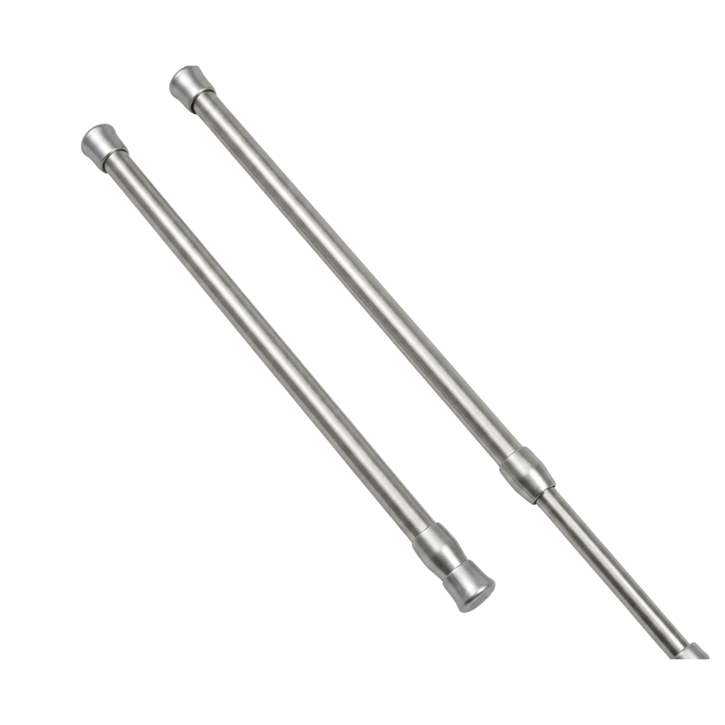 Tera 2.6m Adjustable Bathroom Curtain Rod | Silver & White