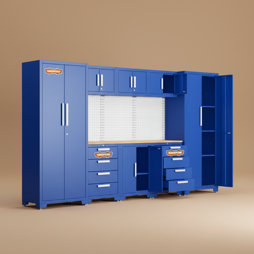 Wadfow 8-Piece Heavy-Duty Modular Garage Cabinet System - WCS3A08