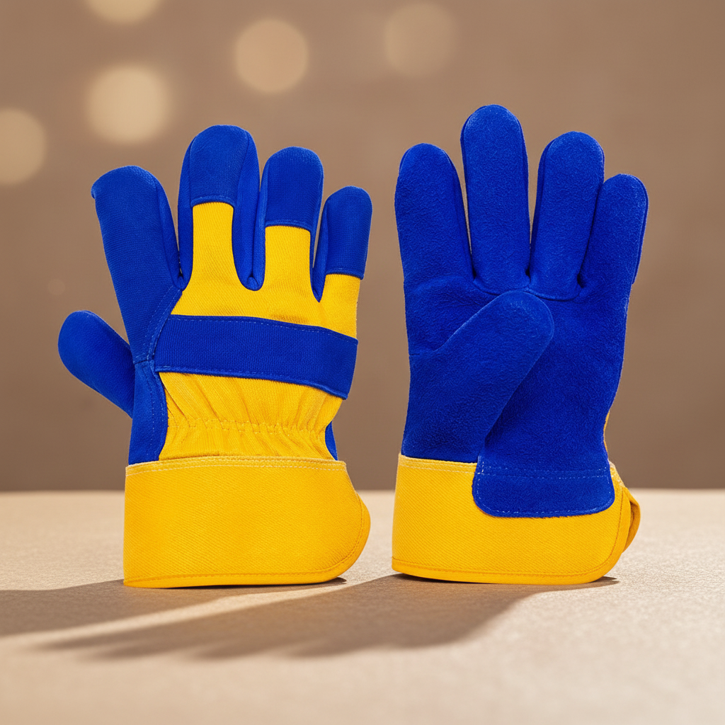 Grado 10.5" Combination Work Gloves with Blue & Yellow Finish - GRA-WCG-10.5