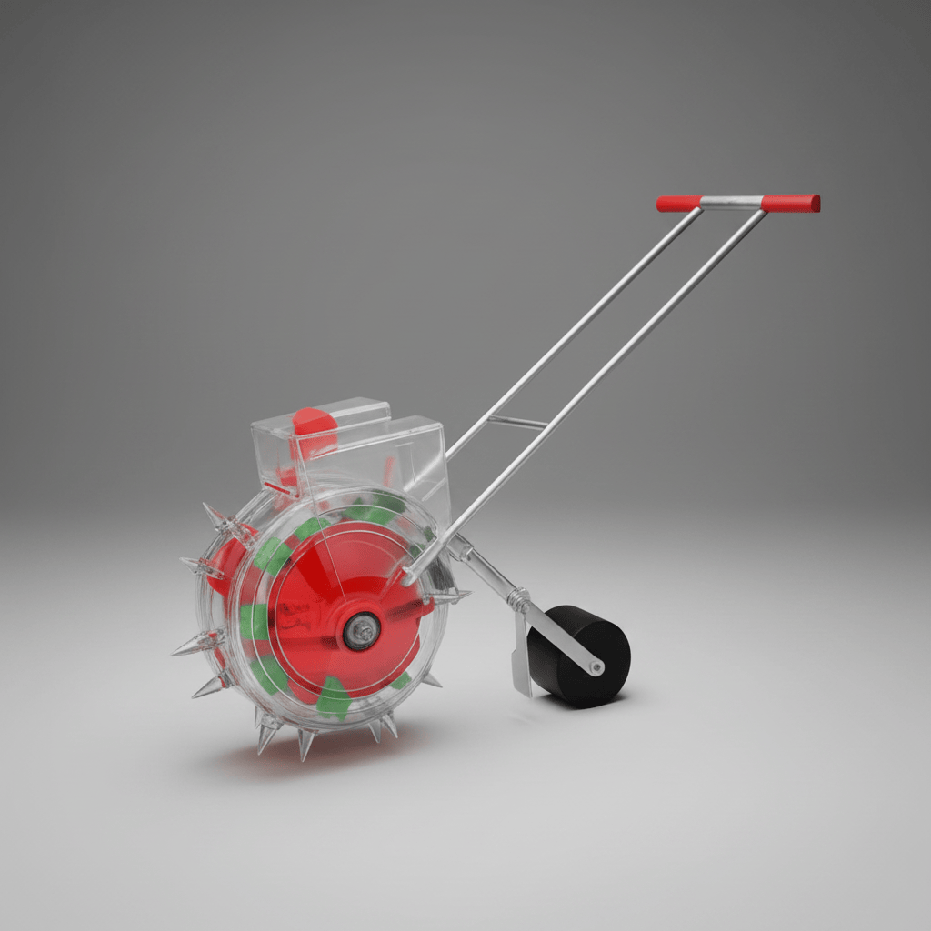Padark Manual 2-in-1 Seed Planter & Fertilizer Applicator with Dual Hoppers & Seed Discs